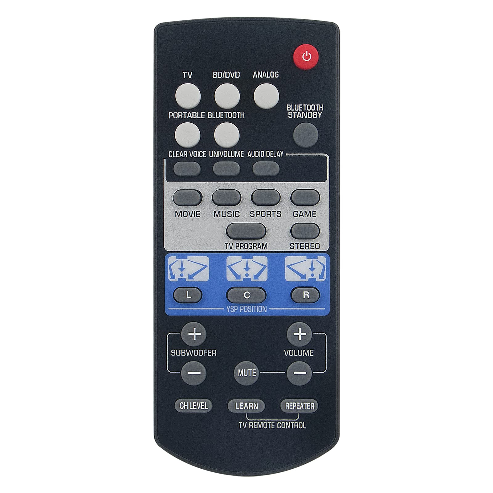 VINABTY FSR80 ZG80760 Replacement Remote Control fit for Yamaha FSR80-ZG80760 Audio System YSP-1400 YSP1400 YSP-1400BL YSP1400BL