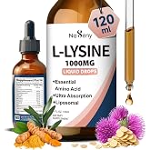 NaSeny L-Lysine 1000mg Liquid Drops - Collagen, Immune, Lip &amp; Skin Health | Liposomal Lysine Supplement for Adults with Turmeric, Astragalus, Vitamin E &amp; Zinc - 4 Fl oz