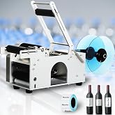 Hanchen Semi-Automatic Round Bottle Labeling Machine, Adjustable Labeler Label Applicator Machine for &phi;0.6-4.7&rdquo; Cylinder 20-40pcs/min