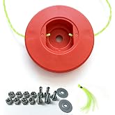 Universal Weed Eater Head, Fixed Line Trimmer Head No Spool Weedeater Heads Replacement Weed Wacker Head for Echo, Ego, Dewalt, Stihl, and Husqvarna, Includes 12pcs 1FT-0.095" Trimmer Line (Orange)