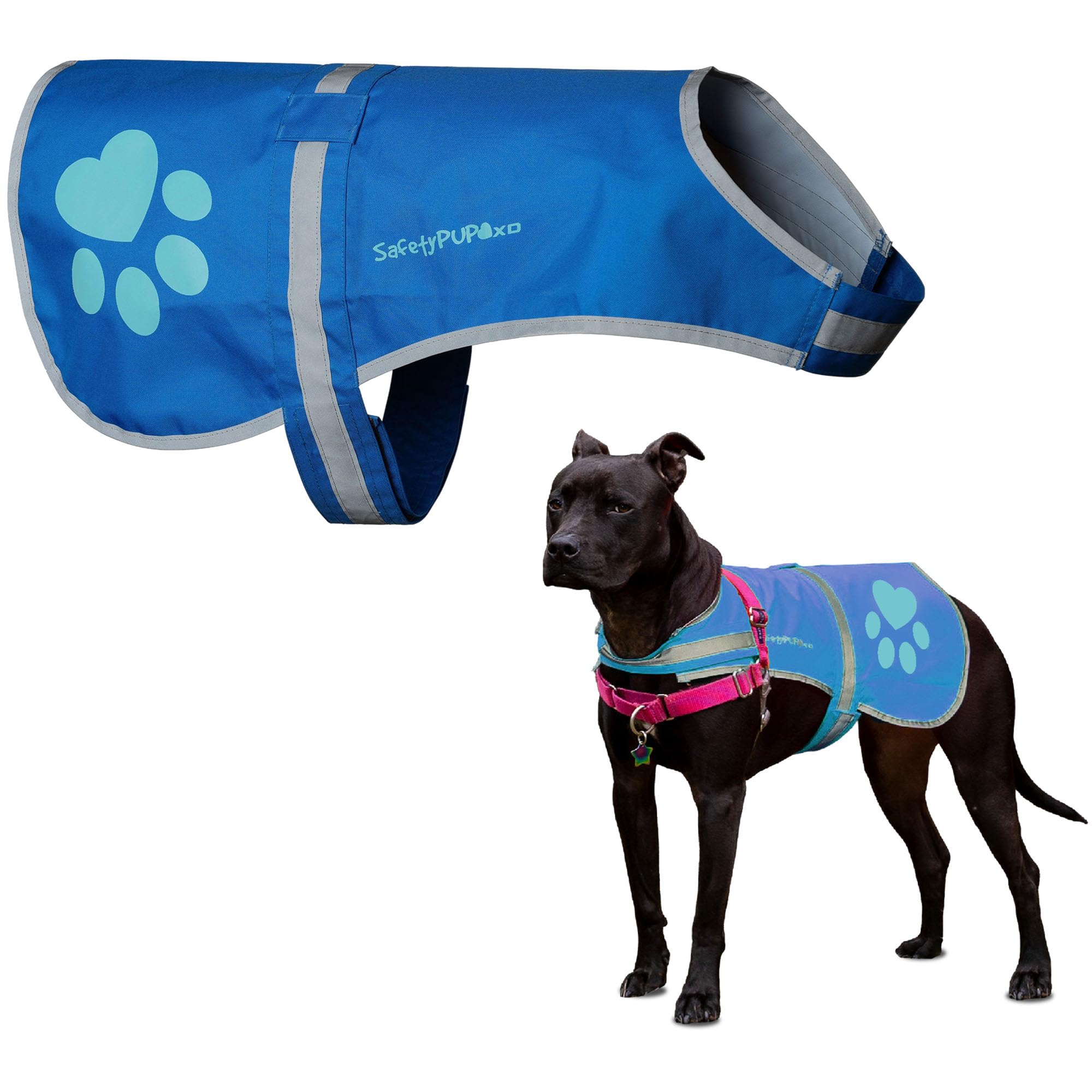 SafetyPUP XD Dog Reflective Vest, Sizes to Fit Dogs 14 lbs to 130 lbs Hi Vis