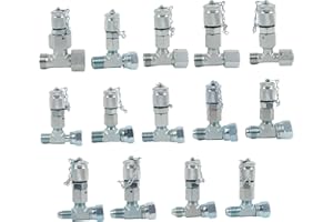 SINOCMP 14Pcs Tee Fittings Hydrulic Presure Test Connector Set Coupling for Construction Machinery Excavator