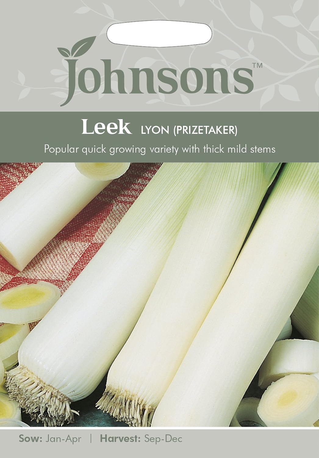 Johnson's 11598 Vegetable Seeds, Leek Lyon (Prizetaker), White