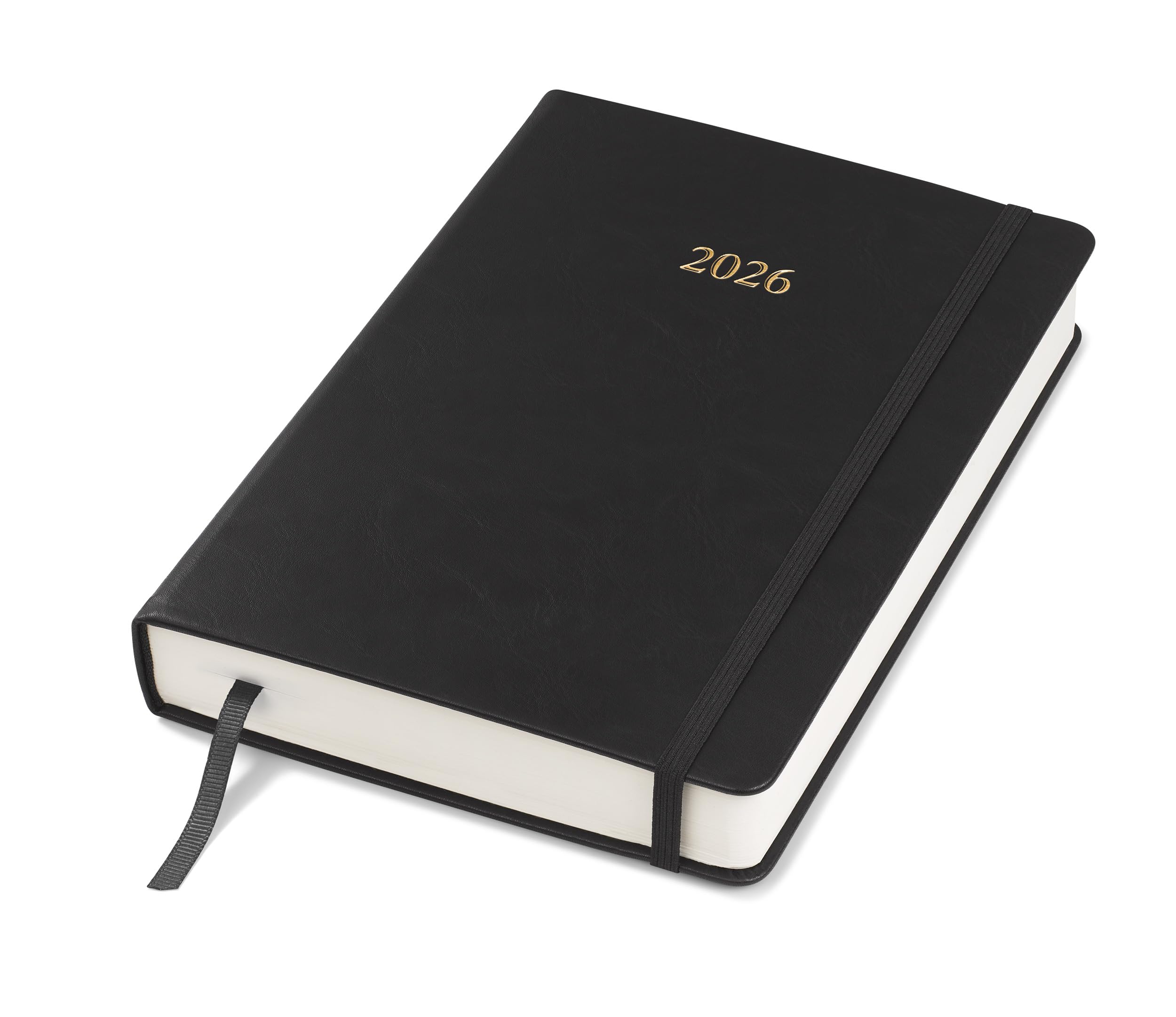Photo 1 of Wykeham's Executive 2026 Daily Journal Planner – US Public Holidays & Format – Customization Available (Black, 8.5"×5.5")