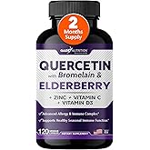 Gade Nutrition Quercetin with Bromelain & Elderberry | Quercetin with Vitamin C and Zinc | Zinc Quercetin 500mg with Vitamin D3 | Daily Immune Support Supplement - 2 Months Supply