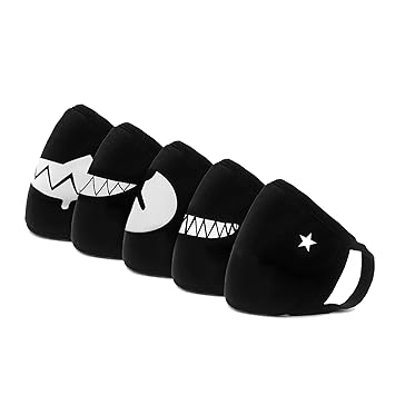 Hanjoy 5 Stück Unisex Mundmaske Mundschutz Maske Baumwolle Mund Gesichtsmaske Anti-Beschlag Mundschutzmasken mit Ohrbügel Sch