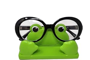 JewelryNanny Fun Frog Eyeglass Holder Stand - Securely Hold Eyeglasses, Reading Glasses like Bedside Nightstand Organizer, Cute Desk Accessories