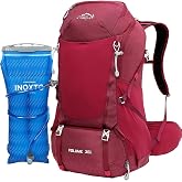 35L/40L Hiking Backpack, INOXTO Camping Backpack with Waterproof Rain Cover for Men, Outdoor Sport Travel Daypack (Red)