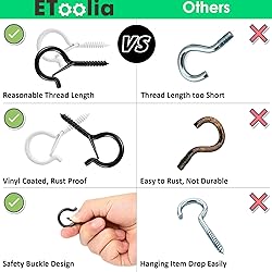 Etoolia 12 Pcs Q Hanger Hooks with Safety