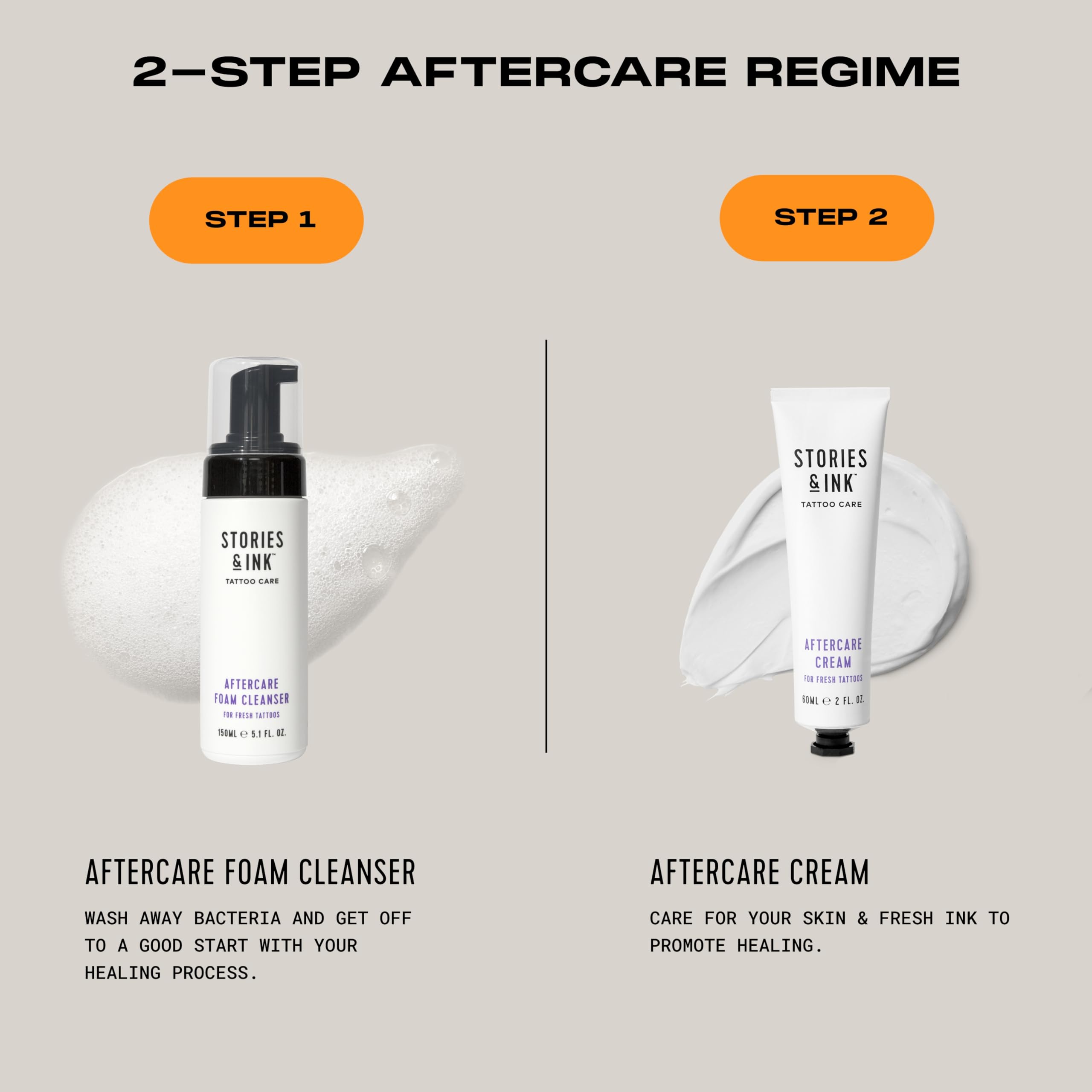 Stories & Ink Tattoo Care | AFTERCARE CREAM for fresh tattoos - Soothes Freshly Tattooed Skin, Visibly Calms Itchy or Irritated Skin, Fragrance-Free, Vegan & Cruelty-Free, 60 mL / 2 Fl Oz