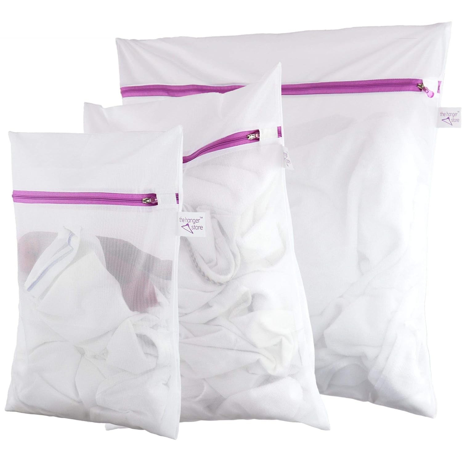 The Hanger Store 3 x Mesh Net Wash Laundry Bags, Small, Medium & Large