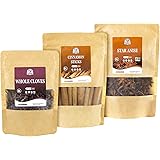 52USA Cinnamon Sticks Bulk + Star Anise Whole + Whole Cloves Bulk, 4oz Each, All Natural, No Preservative, Spice Sets, Starte