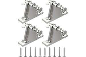 OYMLANX 4Pcs Bimini Top Deck Hinge with Pin and Ring, Specialized Bimini Top Hardware Made from 316 Stainless Steel, Bimini Top Mounting Hardware for Boats, with 10 Stainless Steel Impact Screws.