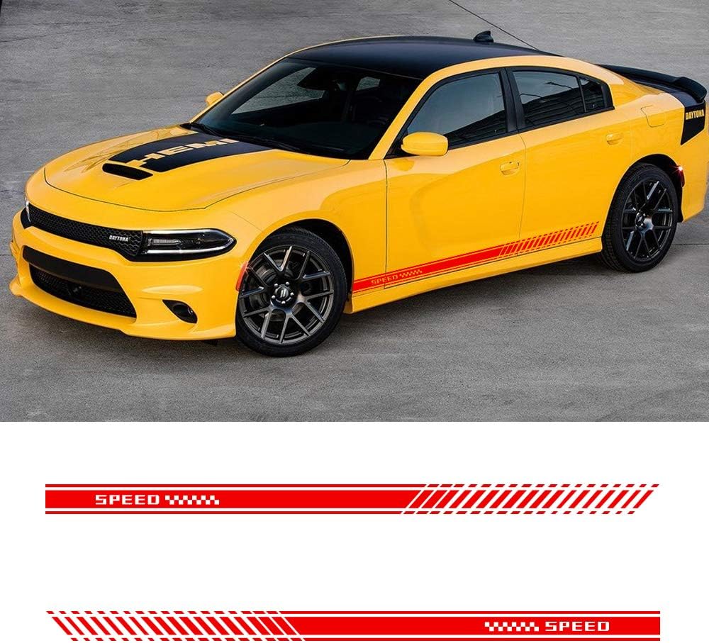 FSXTLLL Car Side Skirt Sticker Stickers Vinyl Decals, For Dodge Challenger Durango SRT Viper Charger Journey