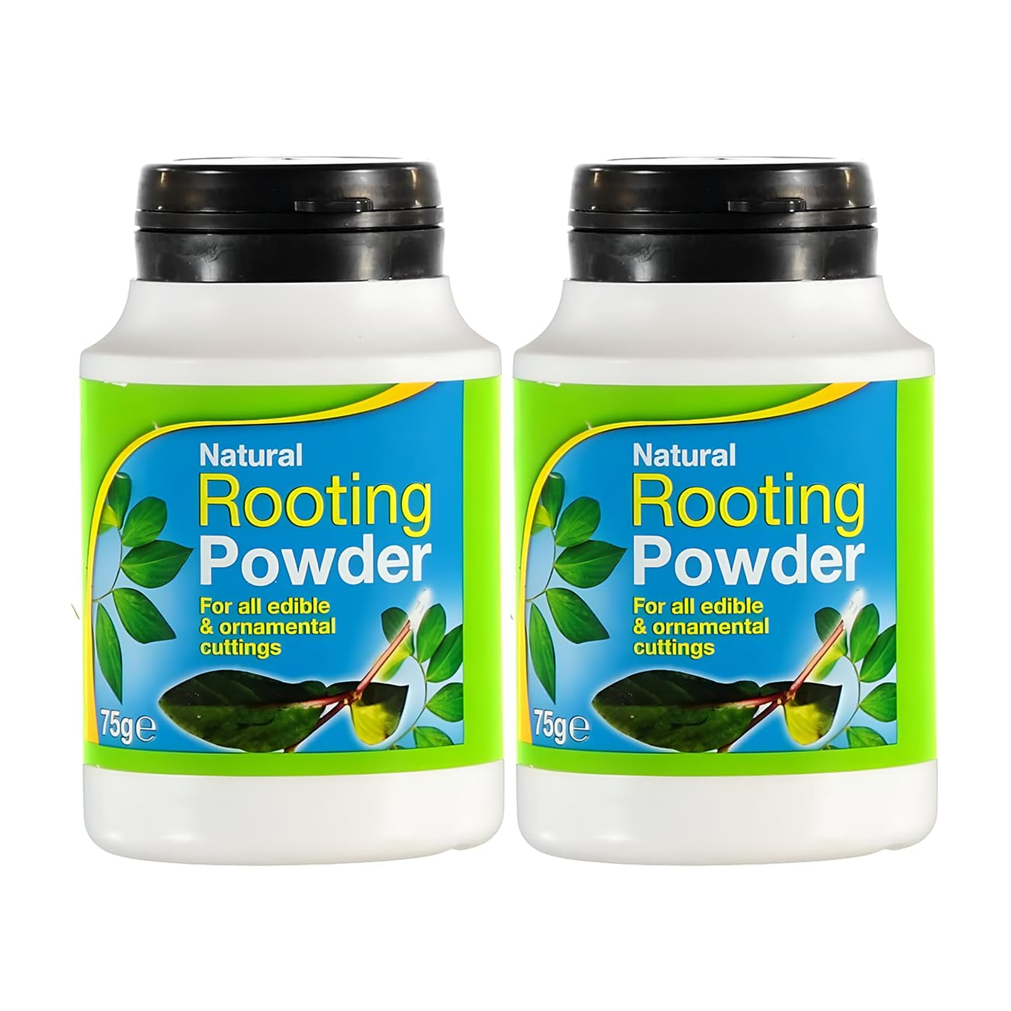 Natural Rooting Powder 75g x 2 Pack - Plant Cutting & Propagation Powder with Seaweed Extract - Promotes Fast Root Growth for Soft, Semi-Hard & Hardwood Plants - For Edible & Ornamental Plants