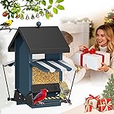 2025 Squirrel Proof Bird Feeders for Outdoors with Weight-Activated, 5LB Metal Hanging Bird Feeders for Outside, Large Wild Feeders for Cardinals, Chickadees, Durable Backyard Feeders