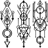 Slickss Viking Decor Wall Art 3-Piece Set - Norse Metal Sculptures with Geometric Designs for Gothic Home Decor, Pagan & Medieval Wall Art with Moon Phase Patterns