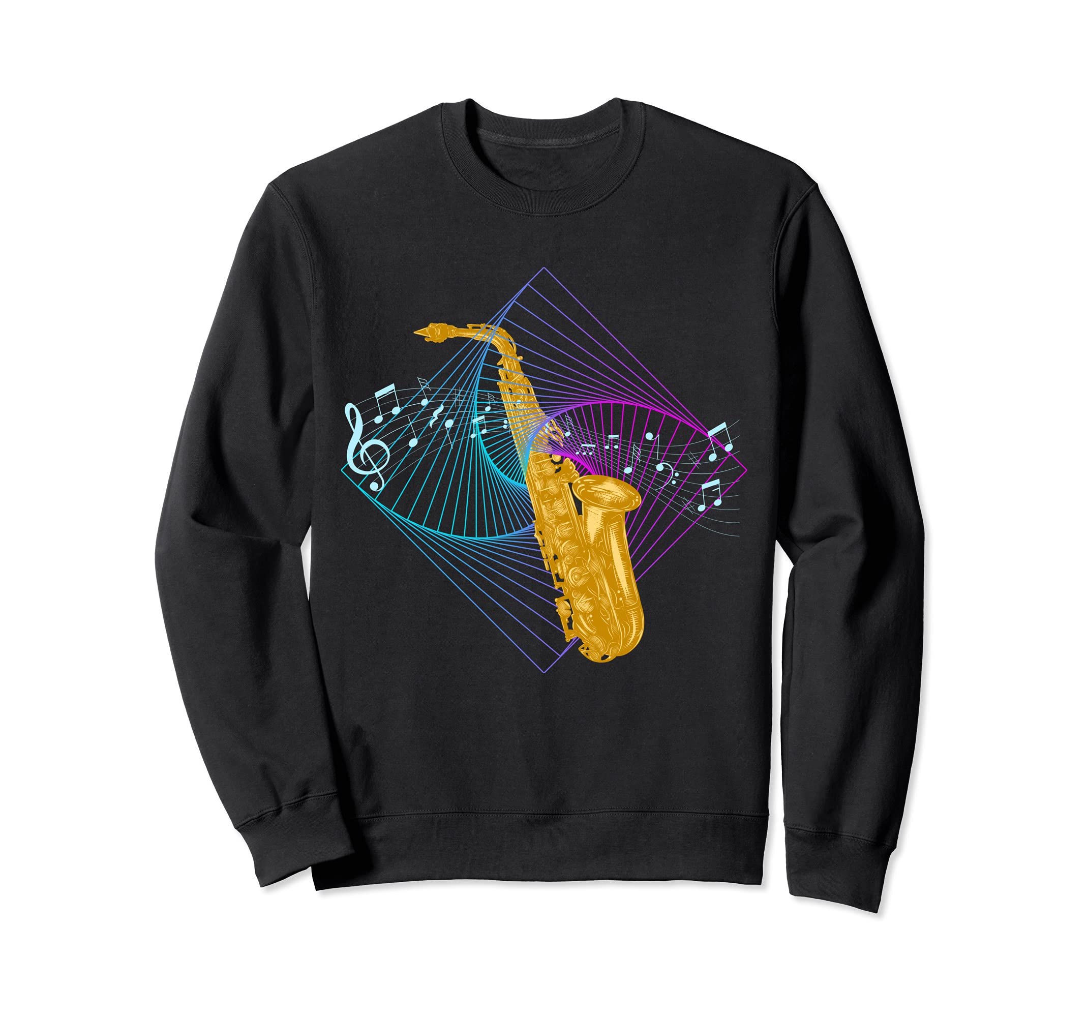 Notes Jazz Metal Wind Instrument Classic Saxophone Music Tee Sweatshirt