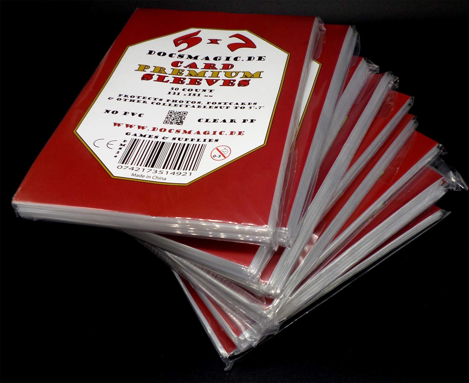 docsmagic.de 10 x 50 Premium 5" x 7" Card Sleeves - 131 x 181 mm - Photo Postcard