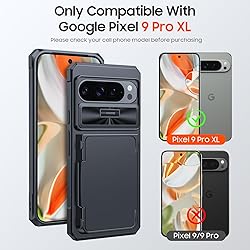 CENMASO for Google Pixel 9 Pro XL Case with Card