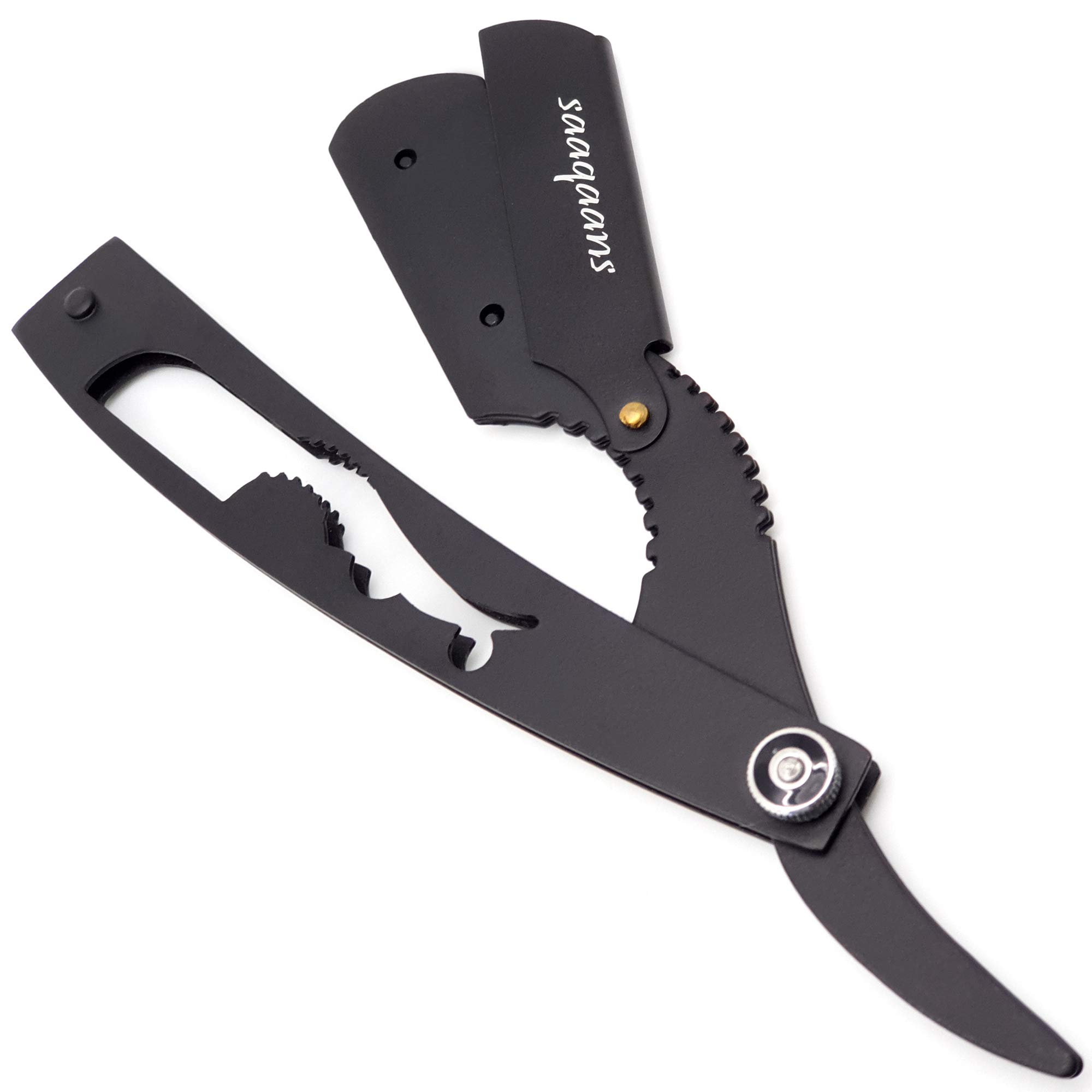 Saaqaans BSSR-01 Professional Barber Shaving Razor - Stylish Cut Throat Mens Razor with a Beautiful Pouch