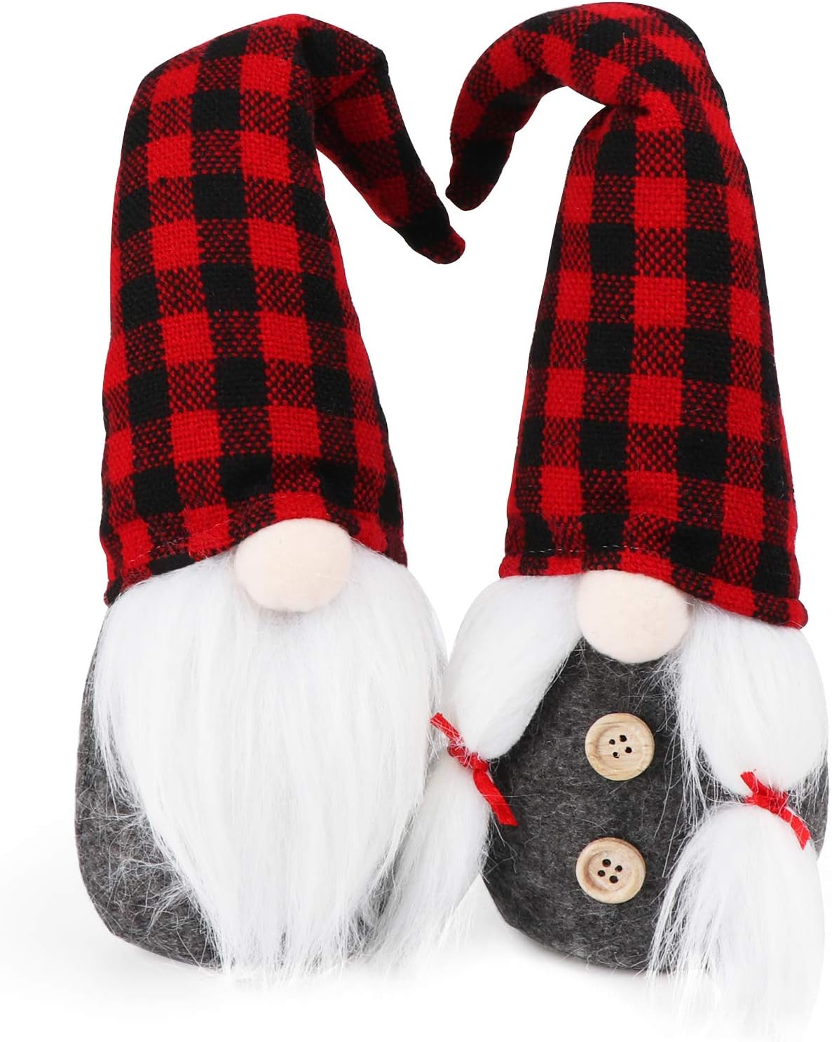 ABSOFINE Christmas Gnome Plush Swedish Gnomes Handmade Tomte Gnomes 12'' Xmas Table Decorations Scandinavian Santa Elf for Christmas Holiday Home Decor Gift, Plaid