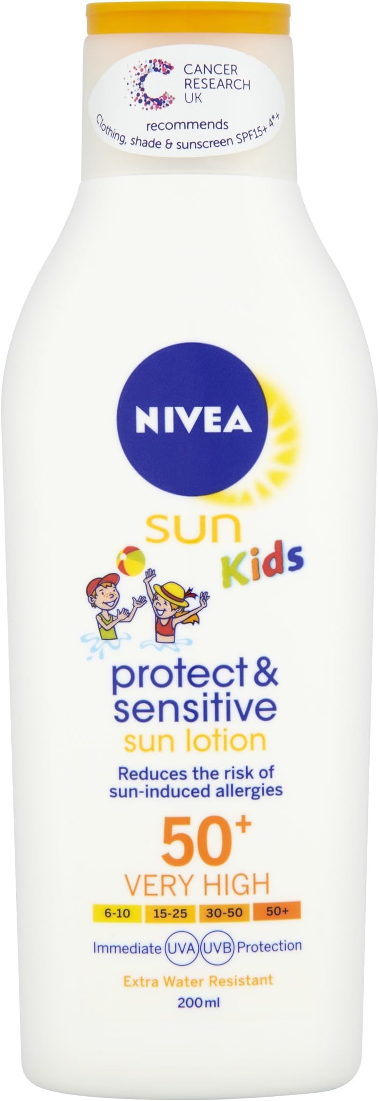 NIVEA SUN Kids Protect & Sensitive Sun Lotion SPF50+ Very High 200ml Water