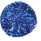 ZARSIO Women Sparkly Sequin Beret Fashion Beanie for Dancing Party, Club, Disco, Festival Party