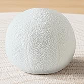 SHINUOER White Ball Pillow Decorative Round Throw Pillows,11.8" Boucle Ball Pillow Sphere Shaped Pillow Plush Cushion Round D