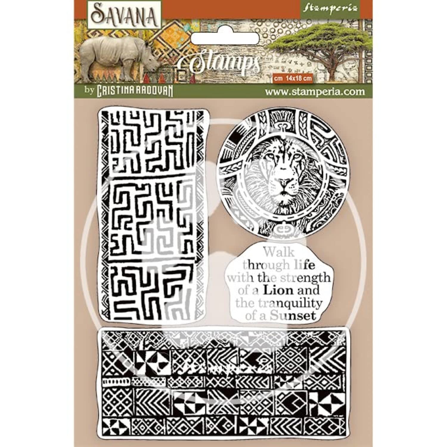 Stamperia - HD Rubber Stamp - Savana Etnical Borders