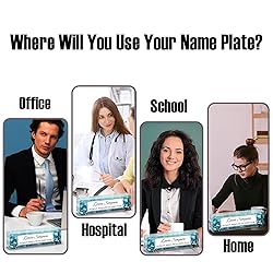 HETOOSHI Name Plate for Desk, Desk Double Sided