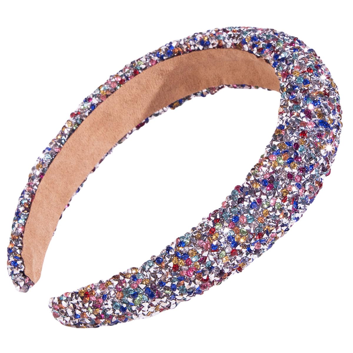 Colorful Rhinestone Headband Women Fashion Crystal Diamond Bling Hairband Padded Glitter Hair Bands Sparkle Hair Hoops 25418