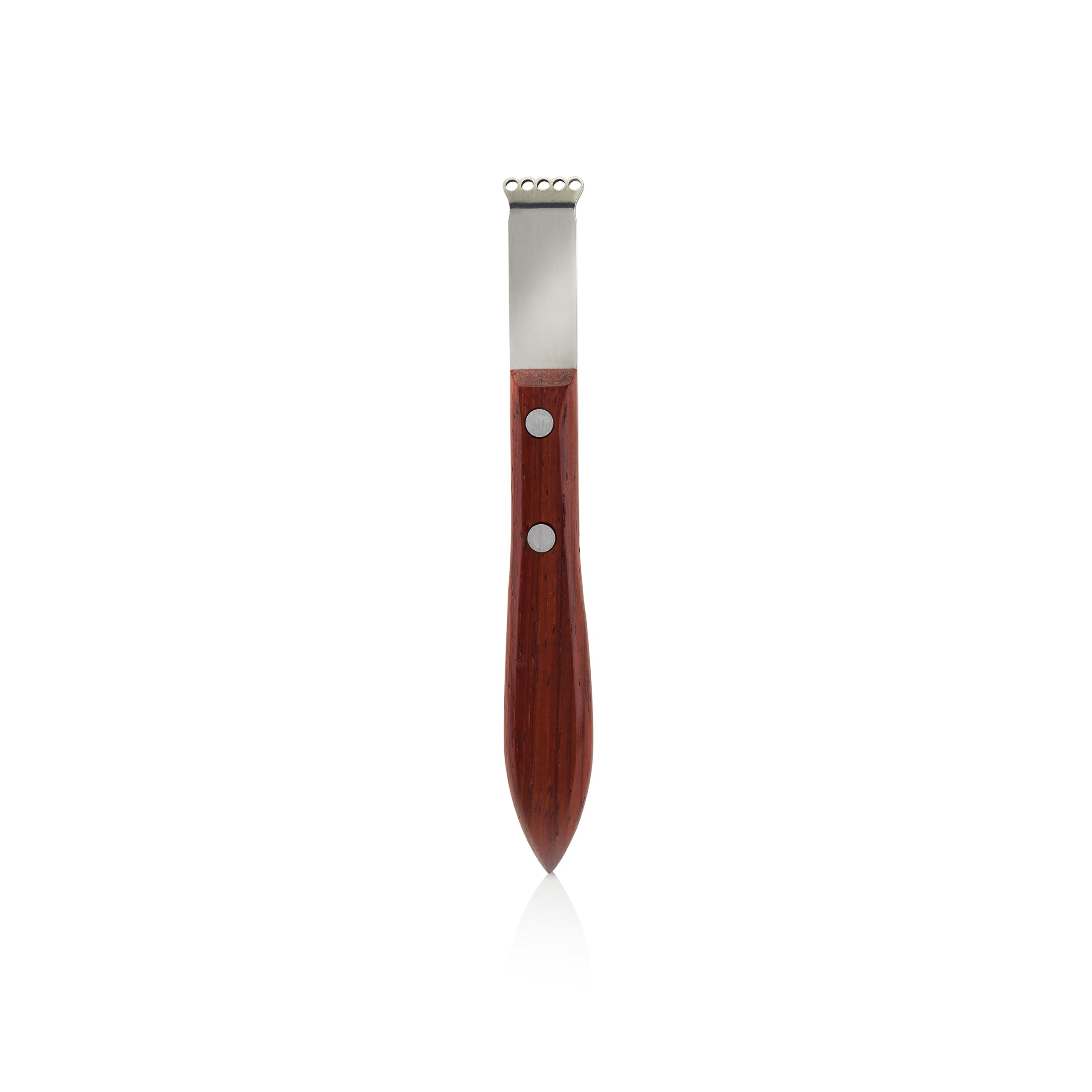 Viski Channel Knife, Cocktail Garnish Citrus Zester, Walnut Wood