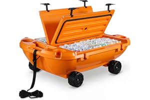 VEVOR Floating Cooler, 40 QT Floating Ice Chest with Dry Storage & Tow Rope, Premium LLDPE Amphibious Drink Cooler for Water 
