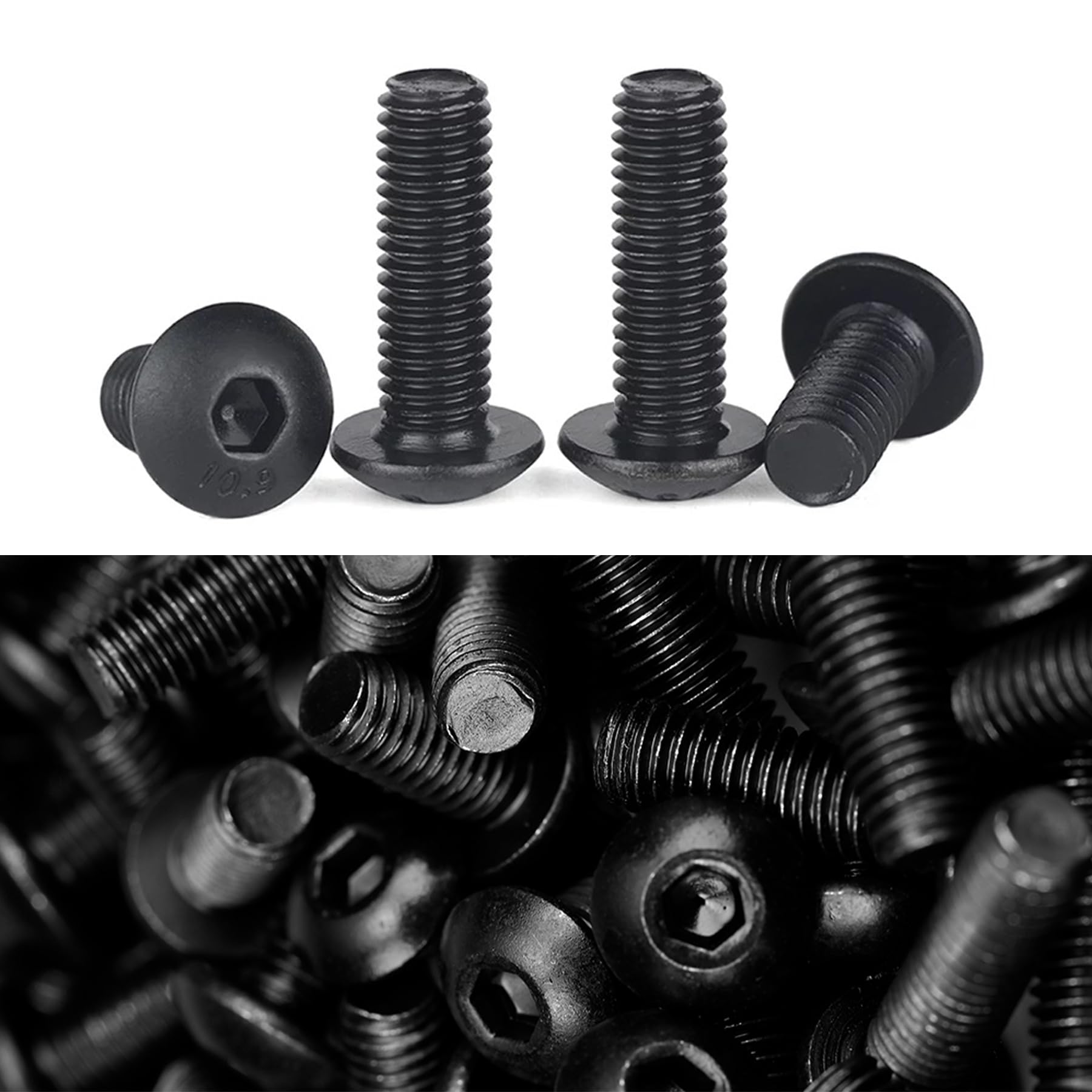 LEPEVNEY M4 x 8mm Alloy Steel Hex Socker Head Screws Thread Button Head Screw Bolt 100 Pcs