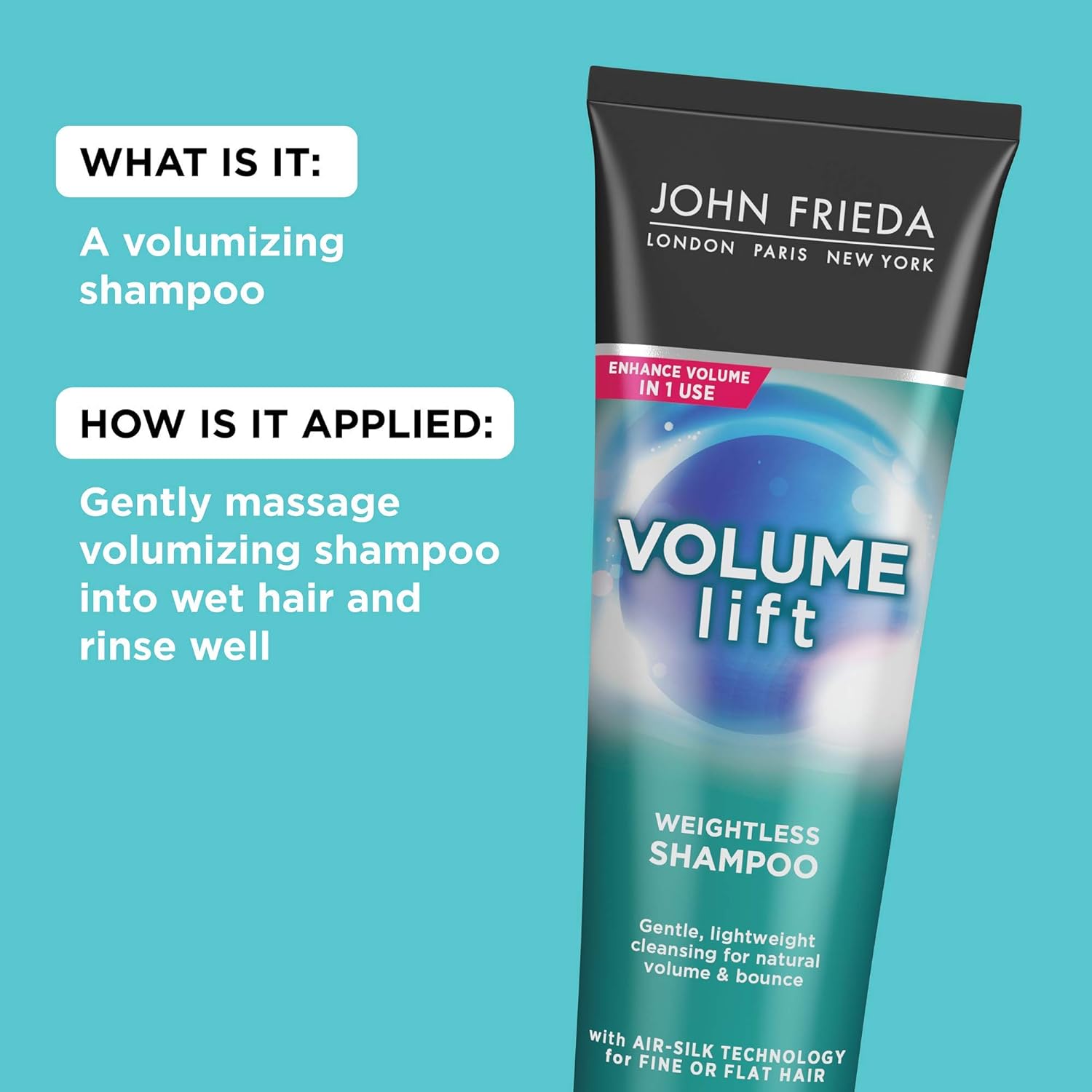 John Frieda Volume Lift Lightweight Shampoo for Natural Fullness, Safe for Colour-Treated Hair, Volumizing Shampoo for Fine or Flat Hair, 8.45 Ounces: Garden & Outdoor