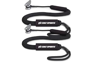 Colt Sports Bungee Dock Line for Jet Ski and Boats - Strong Mooring Rope, Tie Off Line (Black, 5FT, 2-Pack)