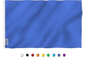 Anley Fly Breeze 3x5 Foot Solid Blue Flag - Vivid Color and Fade proof - Canvas Header and Double Stitched - Plain Royal Blue Flags Polyester with Brass Grommets 3 X 5 Ft