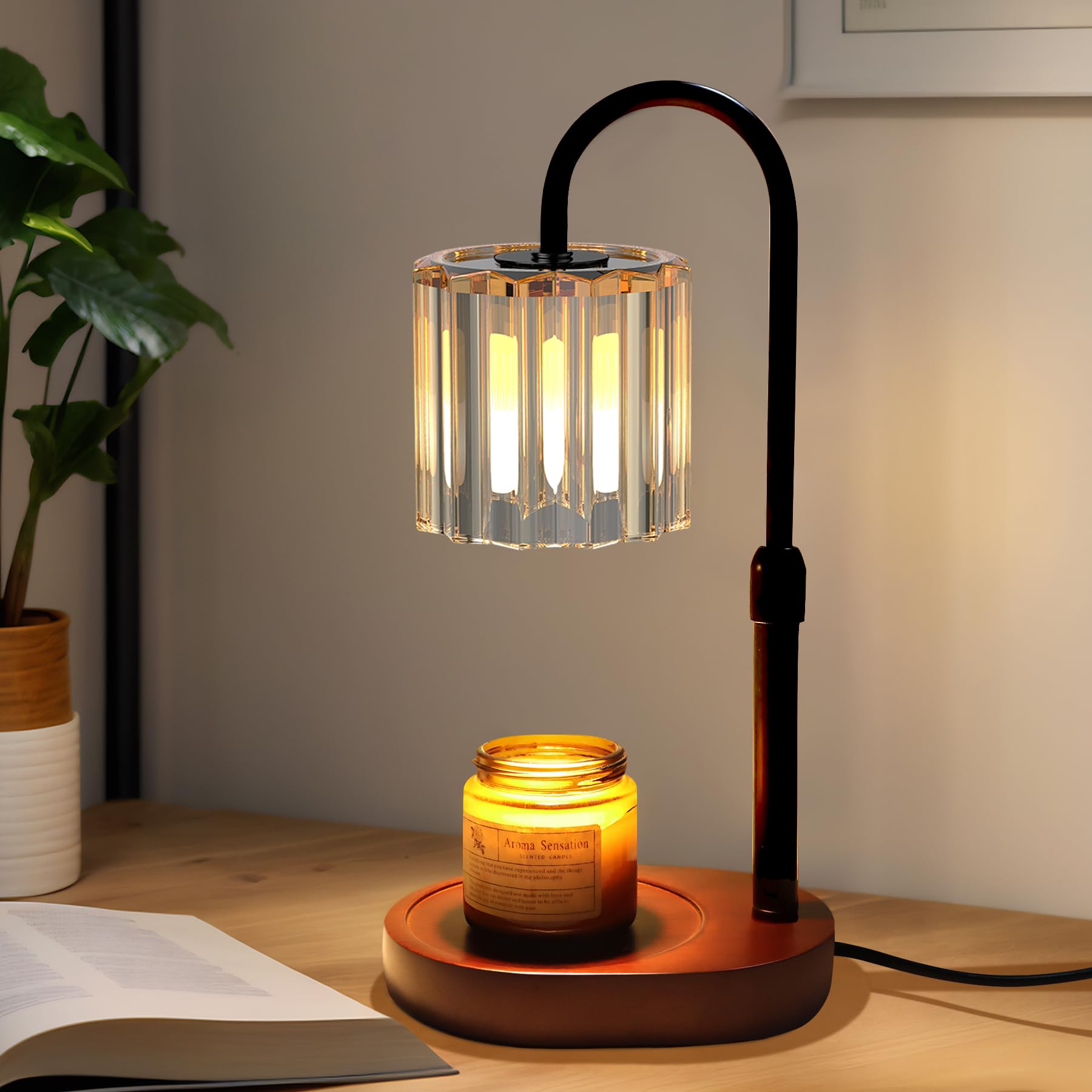 Lukasa Candle Warmer Lamp With Timer & Dimmer | Adjustable Height Wax Melter For Jar Candles