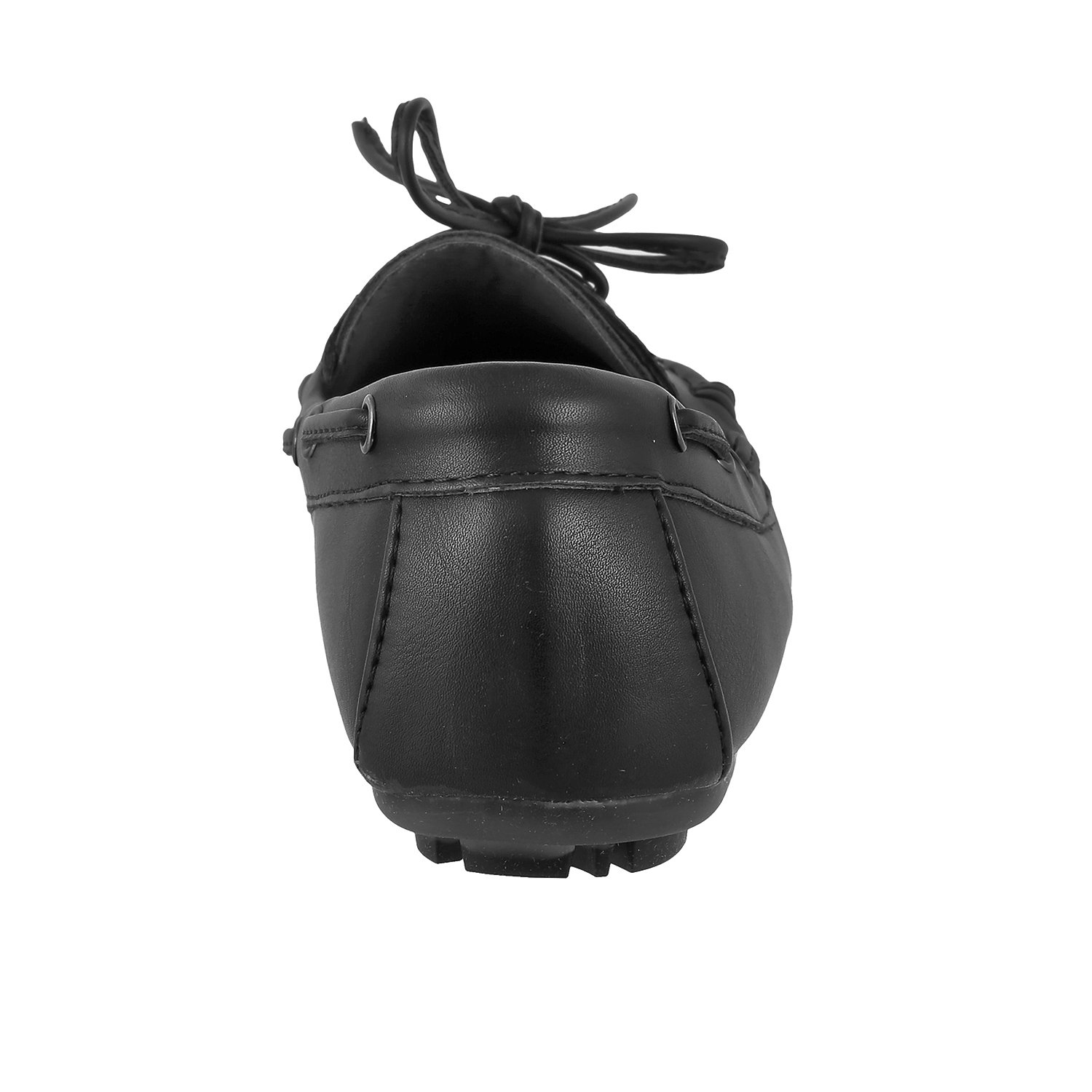 metro women black synthetic loafers (31-8002)