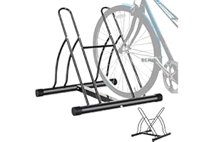 Soozier 2 Bike Rack Bicycle Floor Stand Bike Parking Garage Parking Organizer Indoor Bike Storage Holder, Indoor and Outdoor 