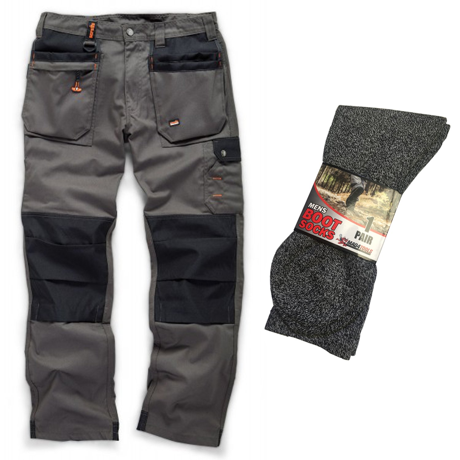 mens grey work trousers
