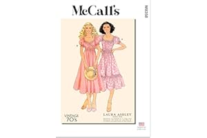 McCall's Misses' 1970's Vintage Wrap Dress Sewing Pattern Kit by Laura Ashley, Design Code M8358, Sizes 16-18-20-22-24