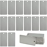 StayMax Metal Engraving Blanks Stamping Blanks Stainless Steel Rectangle Blank Tags 1 Inch x 2 Inch 25 Pack