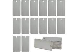 StayMax Metal Engraving Blanks Stamping Blanks Stainless Steel Rectangle Blank Tags 1 Inch x 2 Inch 25 Pack