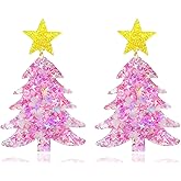 Christmas Tree Earrings Colourful Christmas Tree Drop Earrings for Women Shining Christmas Tree Earrings Christmas Holiday Earrings Christmas Jewelry for Women