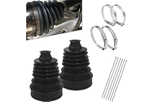 KUQUTIDY 2PCS CV Boot Repair Kit with 4 Stainless Steel Clamps & 6 Cable Ties for 19mm to 24mm Shafts, Waterproof & Dustproof Split CV Axle Boot Repair Kit, Universal CV Joint Boot Kit Tie Rod Boot