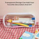 CHEERYMAGIC Clear Pencil Case Clear Exam Pencil Pouch PVC Zippered White view 6