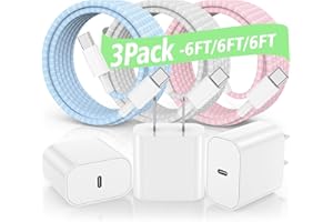 AYICAA for iPhone 15 Charger, 15 Pro Max Charger Fast Charging, 20W Fast Charger for iPhone 15 Pro/ 15 Plus, USB C Charger for iPhone 15 Charger Cord for iPad Pro 13/12.9/11 inch/Mini/Air (6FT/6FT/6FT)