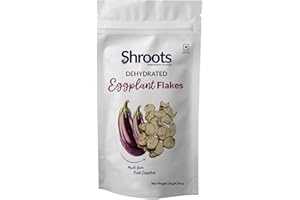 SHROOTS Dehydrated Eggplant Flakes Pure Vegetarian Gluten-Free No Added Salt Easy Cooking Machine Essential Dried Vegetable Boosted with Aroma Fiber Perfect for Fillings or Salads 0.71 oz, Pack of 1